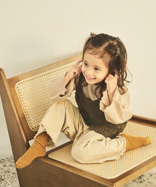 sea and shells by pairmanon（シーアンドシェルズバイペアマノン）の「【sea and shells by pairmanon】インナー付き 2点セット ニット ビスチェ（その他ベビーウェア・キッズ・アイボリー/オレンジ系その他/ブラウン・80/90/110/100）」の19枚目の写真