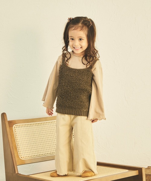 sea and shells by pairmanon（シーアンドシェルズバイペアマノン）の「【sea and shells by pairmanon】インナー付き 2点セット ニット ビスチェ（その他ベビーウェア・キッズ・アイボリー/オレンジ系その他/ブラウン・80/90/110/100）」の20枚目の写真