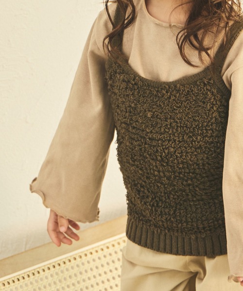 sea and shells by pairmanon（シーアンドシェルズバイペアマノン）の「【sea and shells by pairmanon】インナー付き 2点セット ニット ビスチェ（その他ベビーウェア・キッズ・アイボリー/オレンジ系その他/ブラウン・80/90/110/100）」の21枚目の写真