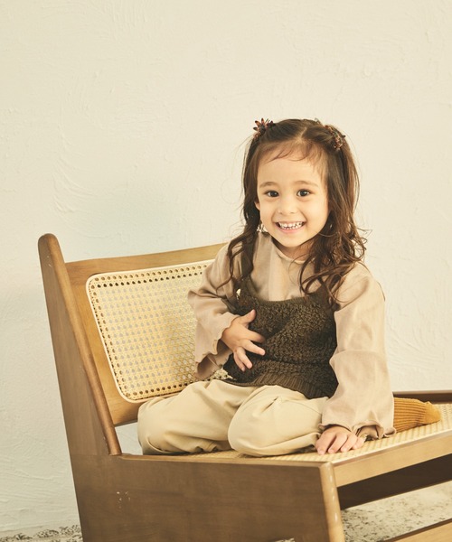 sea and shells by pairmanon（シーアンドシェルズバイペアマノン）の「【sea and shells by pairmanon】インナー付き 2点セット ニット ビスチェ（その他ベビーウェア・キッズ・アイボリー/オレンジ系その他/ブラウン・80/90/110/100）」の4枚目の写真