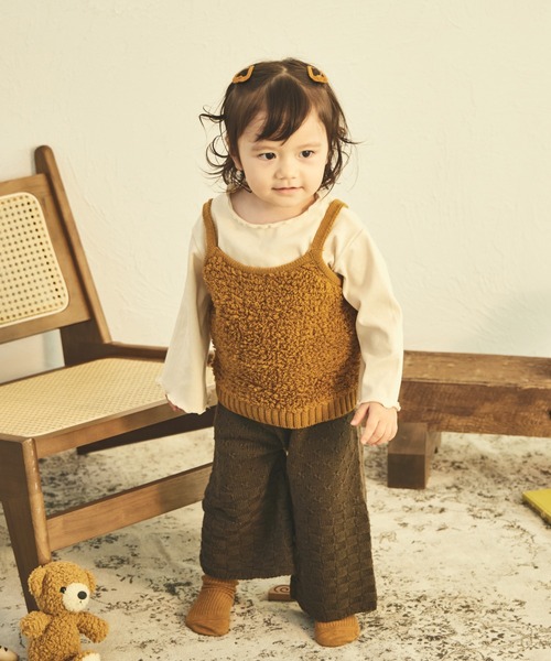 sea and shells by pairmanon（シーアンドシェルズバイペアマノン）の「【sea and shells by pairmanon】インナー付き 2点セット ニット ビスチェ（その他ベビーウェア・キッズ・アイボリー/オレンジ系その他/ブラウン・80/90/110/100）」の8枚目の写真