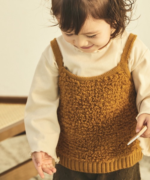 sea and shells by pairmanon（シーアンドシェルズバイペアマノン）の「【sea and shells by pairmanon】インナー付き 2点セット ニット ビスチェ（その他ベビーウェア・キッズ・アイボリー/オレンジ系その他/ブラウン・80/90/110/100）」の9枚目の写真