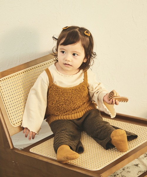 sea and shells by pairmanon（シーアンドシェルズバイペアマノン）の「【sea and shells by pairmanon】インナー付き 2点セット ニット ビスチェ（その他ベビーウェア・キッズ・アイボリー/オレンジ系その他/ブラウン・80/90/110/100）」の10枚目の写真