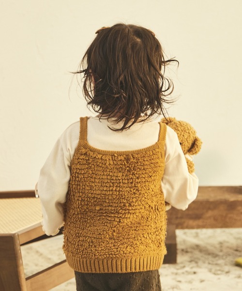 sea and shells by pairmanon（シーアンドシェルズバイペアマノン）の「【sea and shells by pairmanon】インナー付き 2点セット ニット ビスチェ（その他ベビーウェア・キッズ・アイボリー/オレンジ系その他/ブラウン・80/90/110/100）」の11枚目の写真