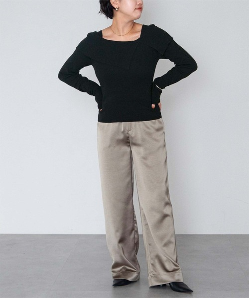 UR'S(ユアーズ)の「ケープデザインニット(ニット/セーター・レディース・ライトパープル/ネイビー/ホワイト/ブラック/ピンクベージュ・S/M/L)」の17枚目の写真