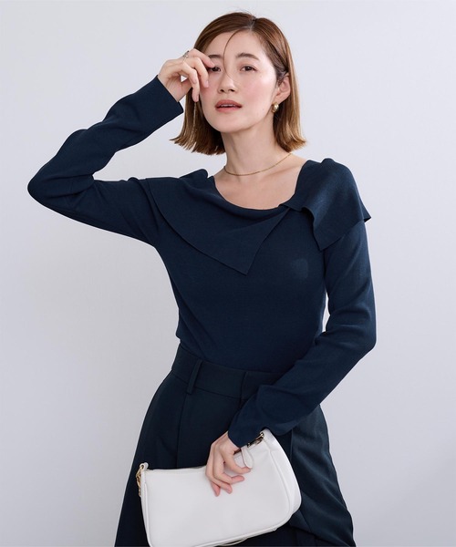 UR'S(ユアーズ)の「ケープデザインニット(ニット/セーター・レディース・ライトパープル/ネイビー/ホワイト/ブラック/ピンクベージュ・S/M/L)」の20枚目の写真