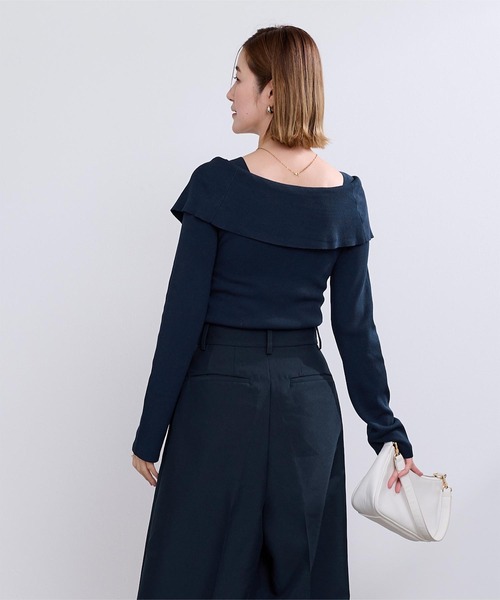 UR'S(ユアーズ)の「ケープデザインニット(ニット/セーター・レディース・ライトパープル/ネイビー/ホワイト/ブラック/ピンクベージュ・S/M/L)」の22枚目の写真