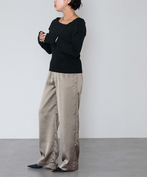 UR'S(ユアーズ)の「ケープデザインニット(ニット/セーター・レディース・ライトパープル/ネイビー/ホワイト/ブラック/ピンクベージュ・S/M/L)」の13枚目の写真