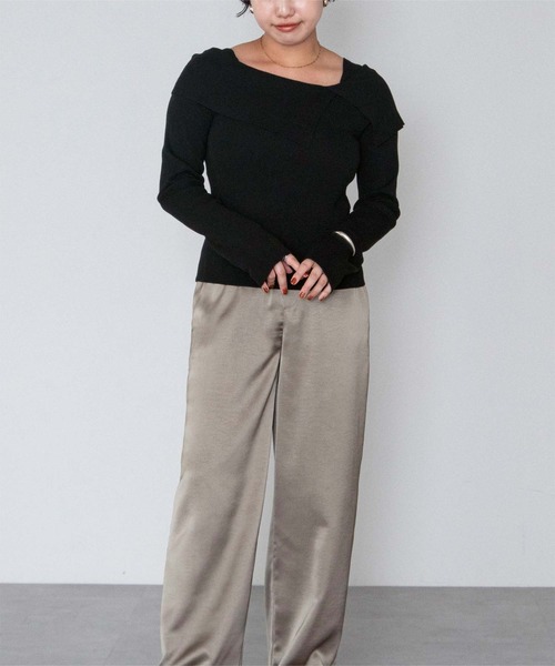 UR'S(ユアーズ)の「ケープデザインニット(ニット/セーター・レディース・ライトパープル/ネイビー/ホワイト/ブラック/ピンクベージュ・S/M/L)」の15枚目の写真