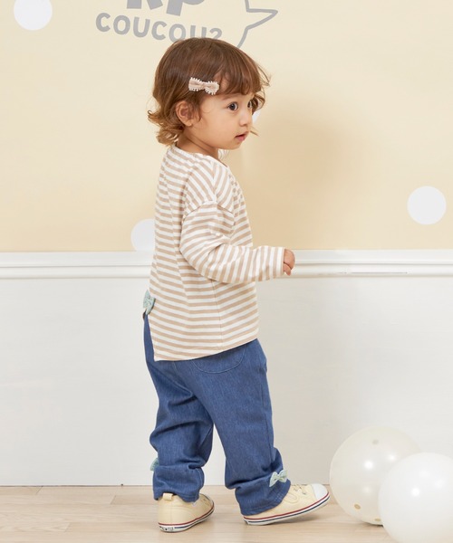 KP（ケーピー）の「【WEＢ限定】裾リボンデニム風パンツ(80～140)（デニムパンツ・キッズ・ブルー/ダークネイビー・100cm/90cm/80ｃｍ/140cm/130cm/120cm/110cm）」の13枚目の写真