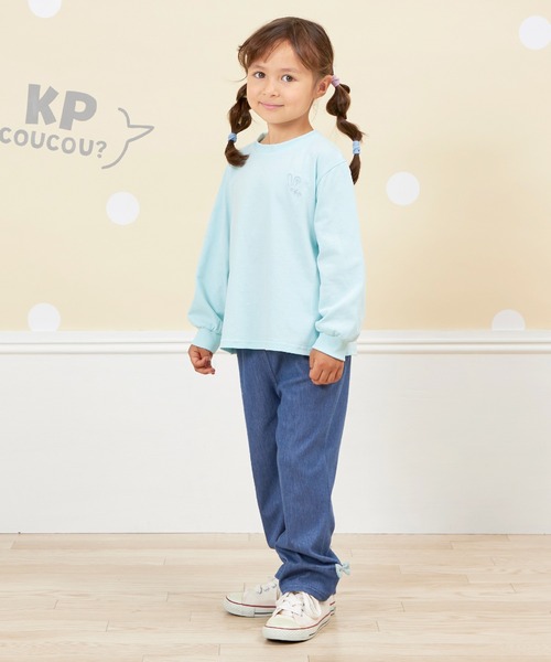 KP（ケーピー）の「【WEＢ限定】裾リボンデニム風パンツ(80～140)（デニムパンツ・キッズ・ブルー/ダークネイビー・100cm/90cm/80ｃｍ/140cm/130cm/120cm/110cm）」の11枚目の写真