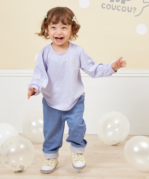 KP（ケーピー）の「【WEＢ限定】裾リボンデニム風パンツ(80～140)（デニムパンツ・キッズ・ブルー/ダークネイビー・100cm/90cm/80ｃｍ/140cm/130cm/120cm/110cm）」の8枚目の写真