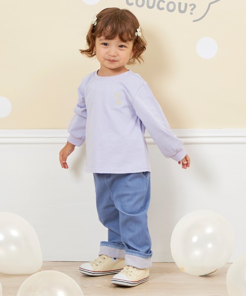 KP（ケーピー）の「【WEＢ限定】裾リボンデニム風パンツ(80～140)（デニムパンツ・キッズ・ブルー/ダークネイビー・100cm/90cm/80ｃｍ/140cm/130cm/120cm/110cm）」の9枚目の写真