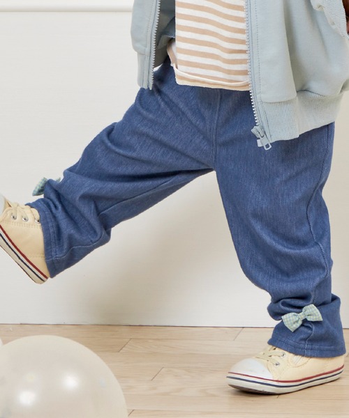 KP（ケーピー）の「【WEＢ限定】裾リボンデニム風パンツ(80～140)（デニムパンツ・キッズ・ブルー/ダークネイビー・100cm/90cm/80ｃｍ/140cm/130cm/120cm/110cm）」の18枚目の写真