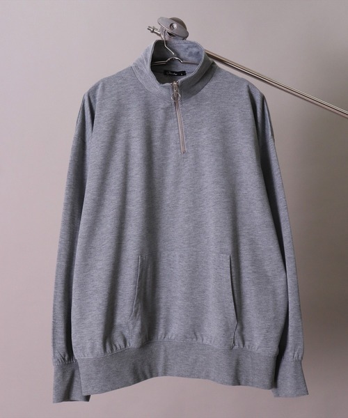 BAYBLO（ベイブロ）の「(DV)【ユニセックス】ハーフジップ スウェット プルオーバー（スウェット・メンズ・ブラック/チャコールグレー/杢グレー/オートミール/ネイビー・MEDIUM/LARGE/X-LARGE）」の7枚目の写真