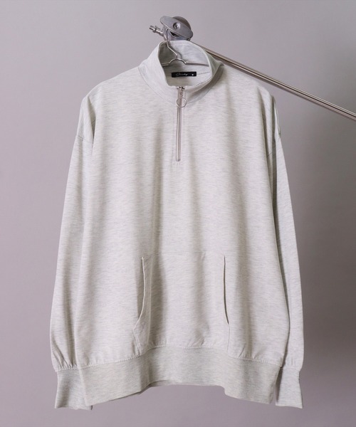 BAYBLO（ベイブロ）の「(DV)【ユニセックス】ハーフジップ スウェット プルオーバー（スウェット・メンズ・ブラック/チャコールグレー/杢グレー/オートミール/ネイビー・MEDIUM/LARGE/X-LARGE）」の22枚目の写真
