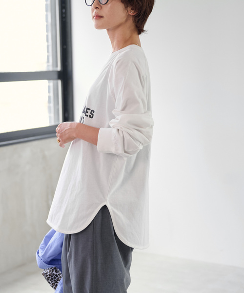 JOURNAL STANDARD relume(ジャーナルスタンダード レリューム)の「《追加》ラグランスリーブカレッジロングスリーブTEE(Tシャツ/カットソー・レディース・ブラック系その他/ホワイト系その他/ホワイト・FREE)」の11枚目の写真