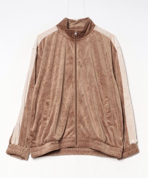 atONE（アットワン）の「TCカットベロアライン入りZIPスタンドジャケット（ブルゾン・レディース・アイボリー/ブラック/ブラウン・L/M）」の10枚目の写真