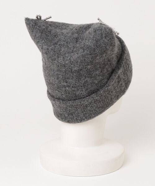 poiregnee（ポワニェ）の「［select］猫耳ニットキャップ（ニットキャップ/ビーニー・レディース・アイボリー/グレー・FREE）」の5枚目の写真