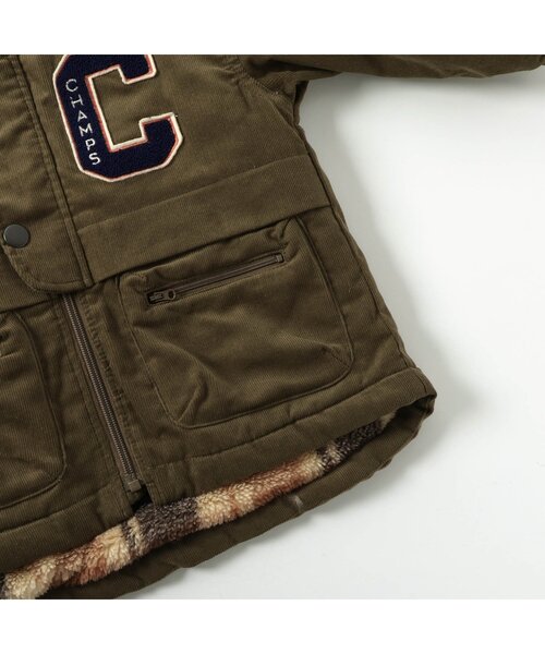 F.O.KIDS（エフオーキッズ）の「裏ボアマウンテンジャケット（マウンテンパーカー・キッズ・レインボー/オリーブ・90/100/110/120/80/130/140/150）」の3枚目の写真