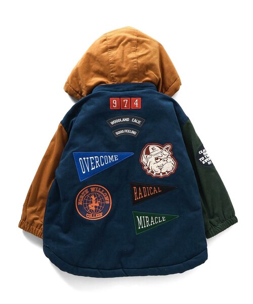 F.O.KIDS（エフオーキッズ）の「裏ボアマウンテンジャケット（マウンテンパーカー・キッズ・レインボー/オリーブ・90/100/110/120/80/130/140/150）」の15枚目の写真