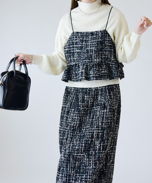 セール】ミックスツイードビスチェキャミソール（キャミソール）｜and