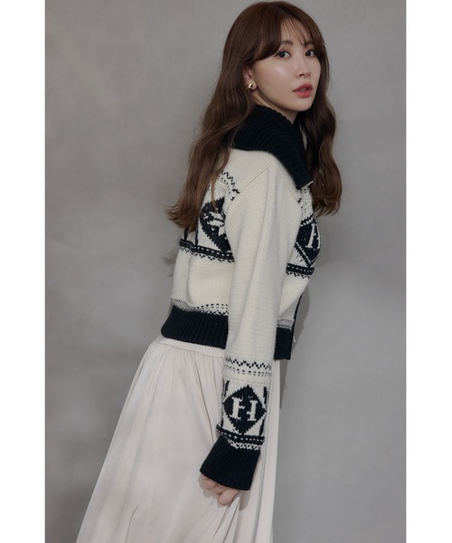 Her lip to(ハーリップトゥー)の「H Nordic Knit Zip Jacket(ニット Her lip to(ハーリップトゥー)の「H Nordic Knit Zip Jacket(ニット