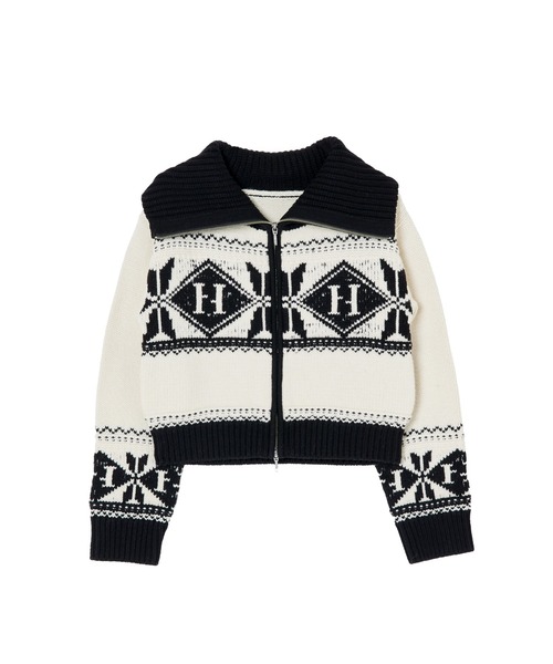 トップス herlipto H Nordic Knit Zip Jacket Her lip to（ハーリップトゥー）の「H Nordic Knit Zip Jacket（ニット