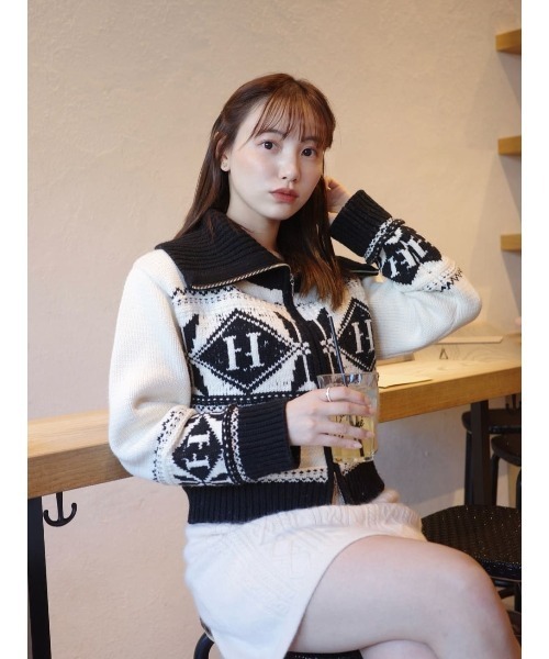 ニット/セーター Her lip to/H Boa Logo Knit Pullover Her lip to ニット セーター Charlotte Wool-Blend Knit Set
