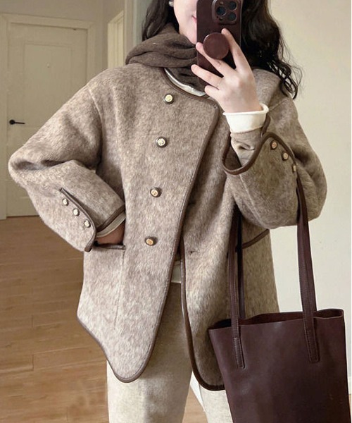 MAISON DE THERESE(メゾン ド テレーズ)の「ノーカラーラシャコート(その他アウター・レディース・A・S/M/L)」の2枚目の写真