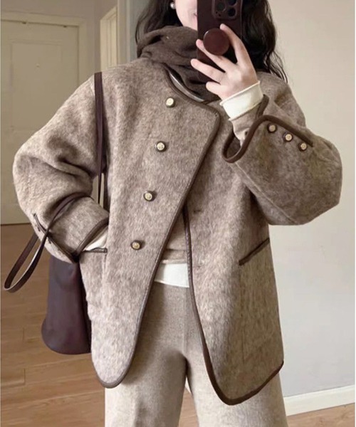 MAISON DE THERESE(メゾン ド テレーズ)の「ノーカラーラシャコート(その他アウター・レディース・A・S/M/L)」の3枚目の写真