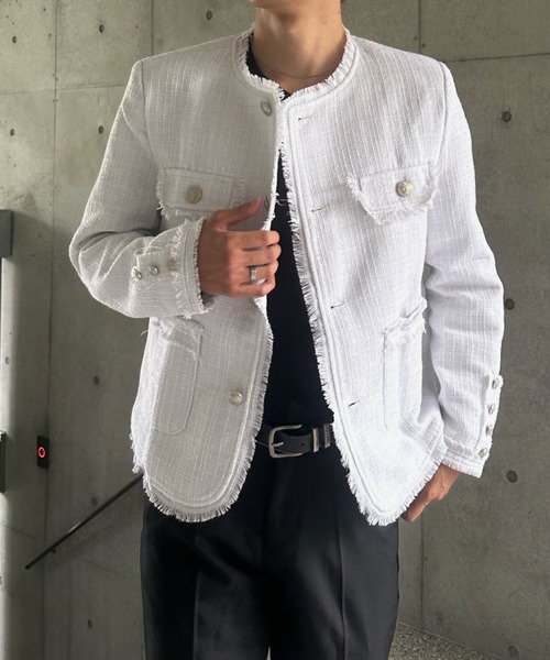アイドルラグジュアリーツイードジャケット（ノーカラージャケット