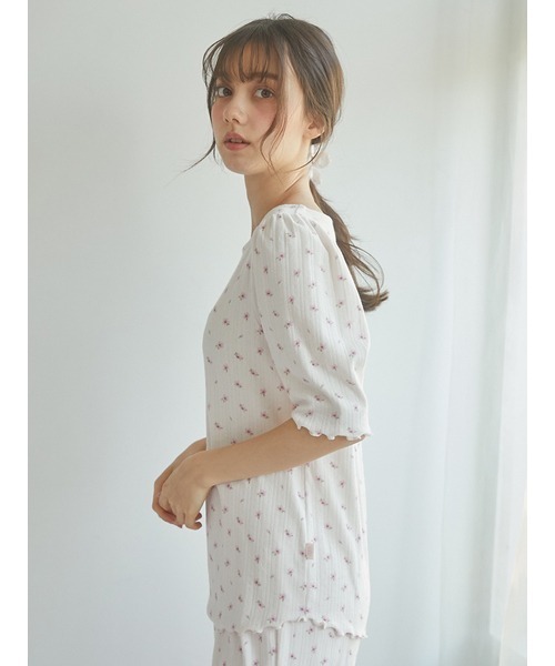 セール】【SPRING】さくら柄針抜きTシャツ（ルームウェア