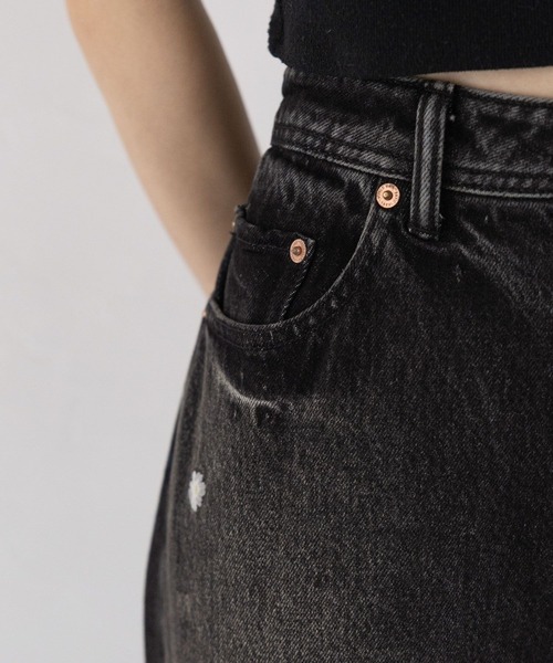 RAGEBLUE（レイジブルー）の「＜セットアップ対応＞3size展開/フラワー刺繍ダメージワイドデニム（デニムパンツ・レディース・ブラック/ブルー/ホワイト/ブラック系8/ライトブルー/ブラック系1/ネイビー/その他19/ブルー系その他・SMALL/MEDIUM/LARGE）」の15枚目の写真