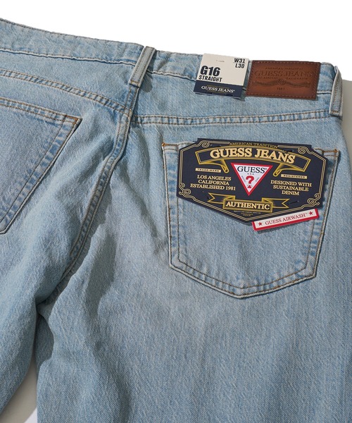 GUESS JEANS（ゲスジーンズ）の「【GUESS JEANS】AIRWASH STRAIGHT DENIM エアーウォッシュストレートデニム（デニムパンツ・メンズ・インディゴブルー/ブラック/サックスブルー/ワンウォッシュ・SMALL/MEDIUM/LARGE/X-LARGE）」の14枚目の写真