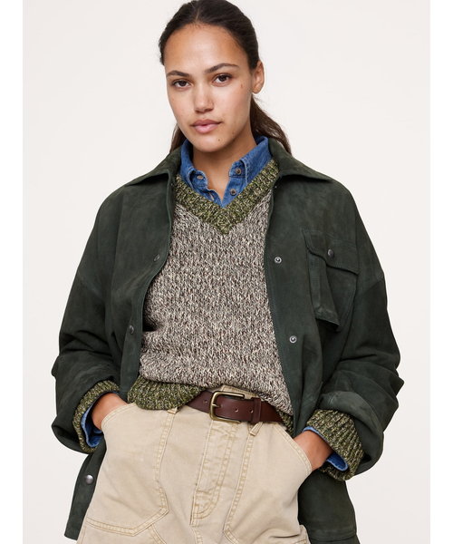 Banana Republic(バナナリパブリック)の「オーバーサイズ コットン Vネック セーター(ニット/セーター・レディース・アイボリー/ピンク/ブルー/マルチ・M/XS/L/S)」の12枚目の写真
