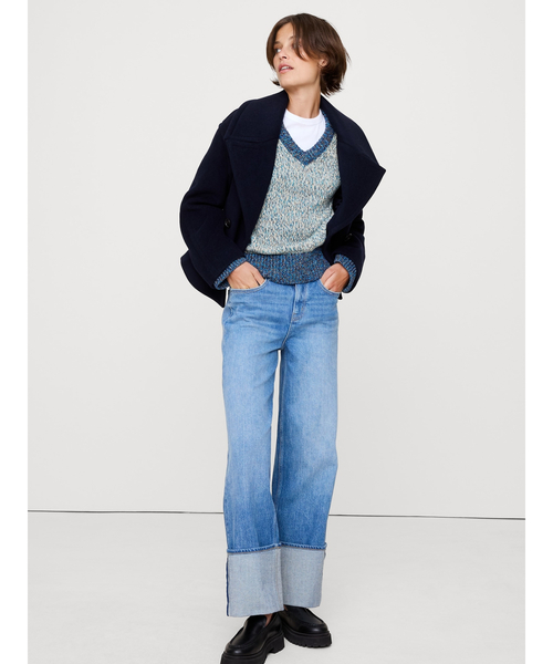 Banana Republic(バナナリパブリック)の「オーバーサイズ コットン Vネック セーター(ニット/セーター・レディース・アイボリー/ピンク/ブルー/マルチ・M/XS/L/S)」の11枚目の写真