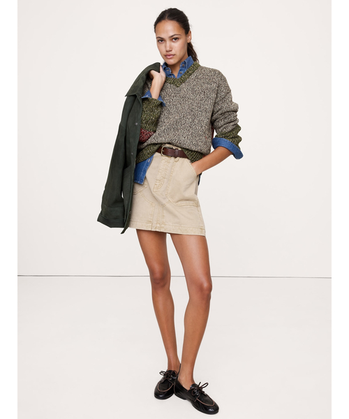 Banana Republic(バナナリパブリック)の「オーバーサイズ コットン Vネック セーター(ニット/セーター・レディース・アイボリー/ピンク/ブルー/マルチ・M/XS/L/S)」の5枚目の写真