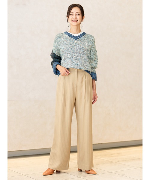 Banana Republic(バナナリパブリック)の「オーバーサイズ コットン Vネック セーター(ニット/セーター・レディース・アイボリー/ピンク/ブルー/マルチ・M/XS/L/S)」の6枚目の写真