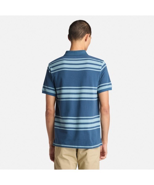 Timberland(ティンバーランド)の「半袖 ストライプ ポロシャツ メンズ(ポロシャツ・メンズ・ネイビー・LARGE/MEDIUM/SMALL/X-LARGE/X-SMALL/XX-LARGE)」の3枚目の写真