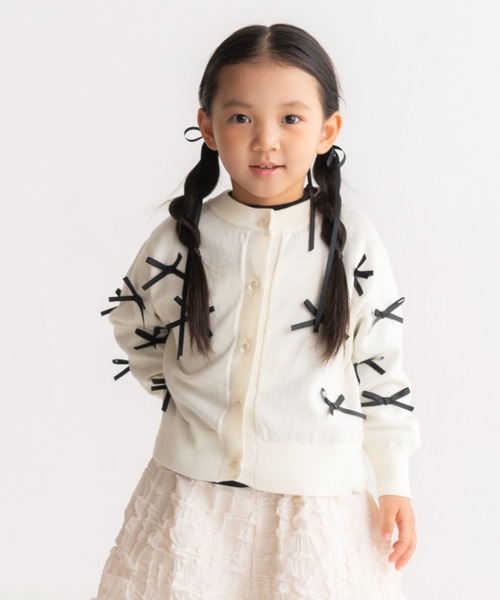 綿100%◎リボンニットカーディガン（カーディガン/ボレロ）｜maarook（マルーク）