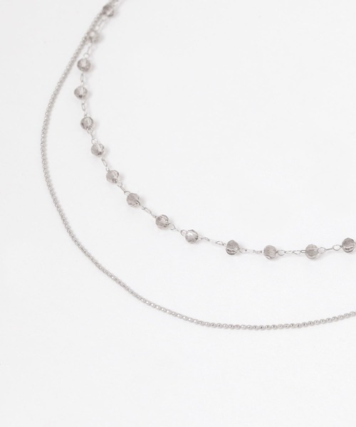 GLOBAL WORK(グローバルワーク)の「ステンレスカラーガラスネックレス/289700(ネックレス・レディース・ダークパープル/クリア/グレー・ONE SIZE)」の3枚目の写真