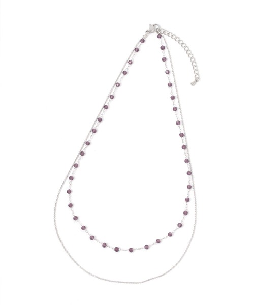 GLOBAL WORK(グローバルワーク)の「ステンレスカラーガラスネックレス/289700(ネックレス・レディース・ダークパープル/クリア/グレー・ONE SIZE)」の6枚目の写真