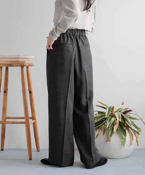 LOWRYS FARM（ローリーズファーム）の「メランジツイルワイドパンツ　242732（スラックス・レディース・チャコールグレー/グレー/ブラウン・LARGE/MEDIUM）」の8枚目の写真