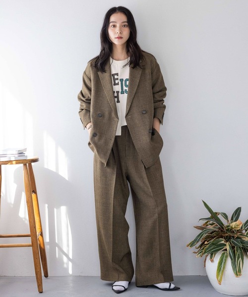 前半 ねむたいのページ【内容ご確認ください】 セール】メランジツイルワイドパンツ 242732(スラックス