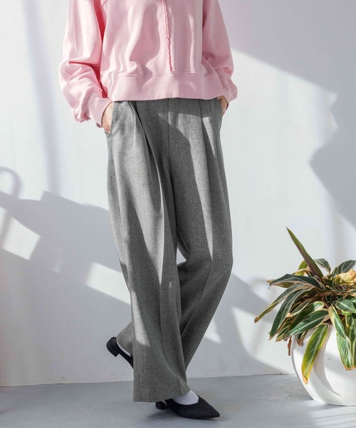 セール】メランジツイルワイドパンツ 242732（スラックス）｜LOWRYS