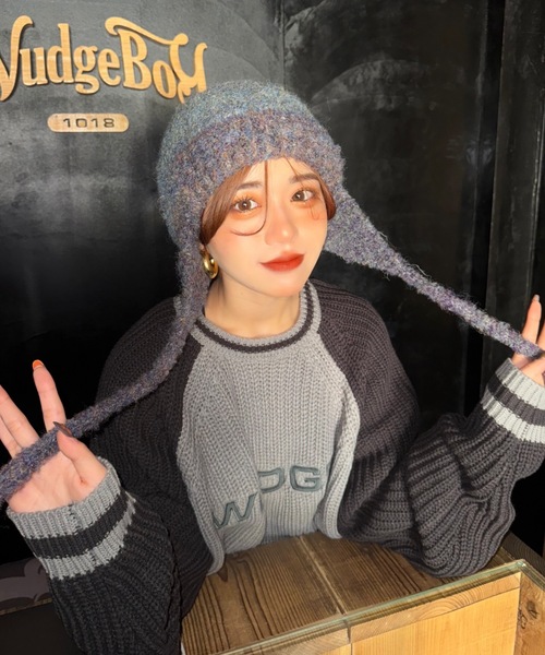 WudgeBoy（ワッジボーイ）の「raglan knit（ニット/セーター・メンズ・ネイビー/オレンジ/グレー・MEDIUM/LARGE）」の13枚目の写真