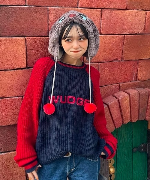 WudgeBoy（ワッジボーイ）の「raglan knit（ニット/セーター・メンズ・ネイビー/オレンジ/グレー・MEDIUM/LARGE）」の8枚目の写真