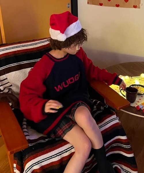 WudgeBoy（ワッジボーイ）の「raglan knit（ニット/セーター・メンズ・ネイビー/オレンジ/グレー・MEDIUM/LARGE）」の18枚目の写真
