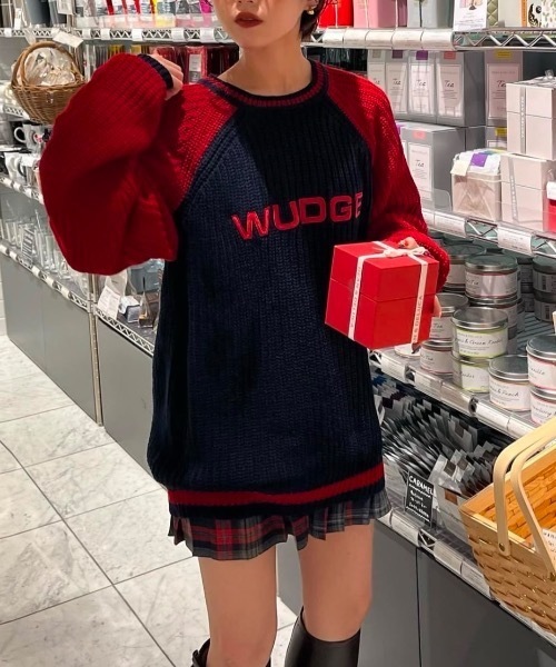 WudgeBoy（ワッジボーイ）の「raglan knit（ニット/セーター・メンズ・ネイビー/オレンジ/グレー・MEDIUM/LARGE）」の6枚目の写真